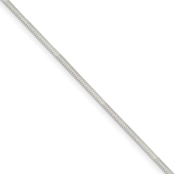 1mm Sterling Silver, Square Solid Snake Chain Necklace, 18 Inch